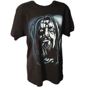 *NEW* ROB ZOMBIE Blue & White Face Black T-Shirt Size Small Hot Topic